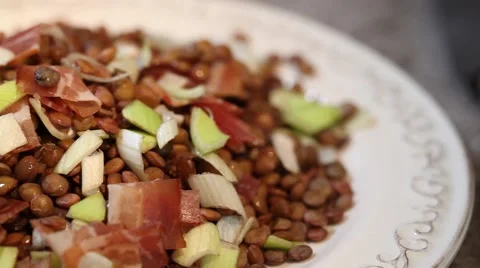 Lentil salad Stock Footage 49314123