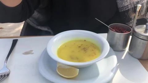 Lentil soup with red pepper. Stock Footage 288710694