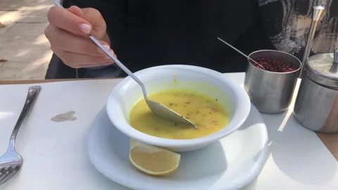 Lentil soup with red pepper. Stock Footage 288710825