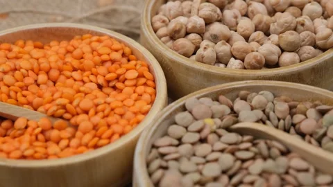 Lentils and chickpeas Video stock 261497341