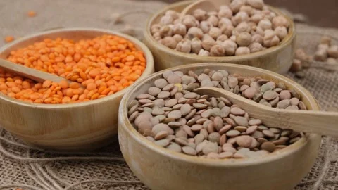 Lentils chickpeas rotate Stock Footage 261800557