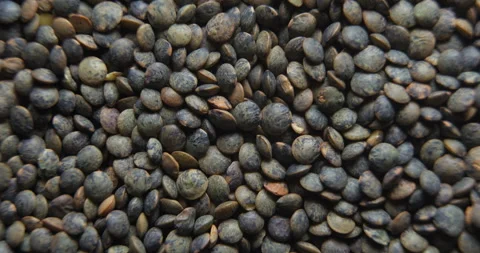 Lentils close up studio shot over rotating Stock Footage 324839098