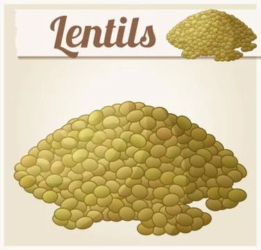 Lentils. Detailed Vector Icon Stock Illustration
