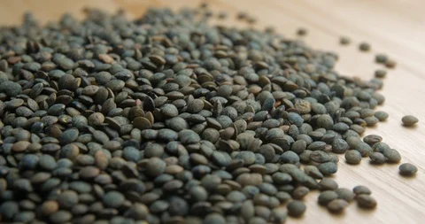 Lentils falling rotating studio macro Stock Footage 101476641