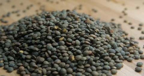 Lentils falling rotating studio macro Stock-Footage 101476656