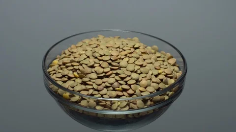 Lentils. Heap of raw uncooked brown lentils Stock Footage 102412697