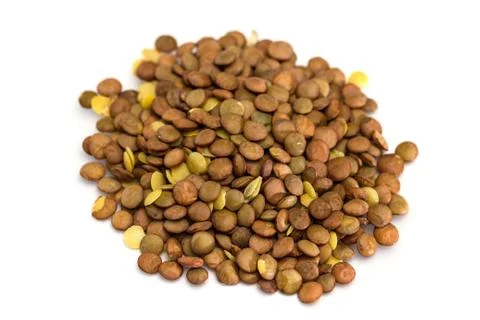 Lentils isolated on white background Stock Photos