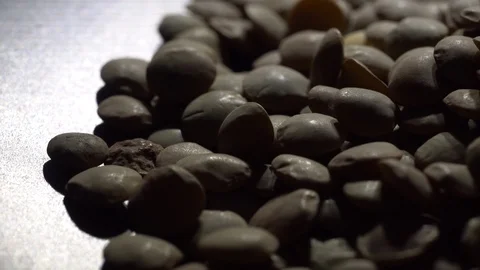Lentils. Rotation. Close up. Heap of raw uncooked brown lentils. Video stock 102440486