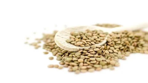Lentils on white background Stock Photos