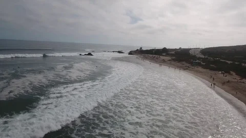 Leo Carrillo Beach Fly Over Aerial Video stock 82633198