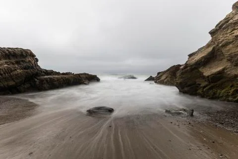 Leo Carrillo Beach with Motion Blur in Malibu Stock Photos