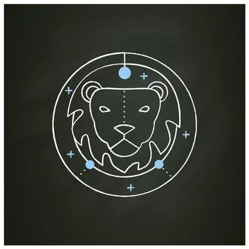 Leo chalk icon Stock Illustration