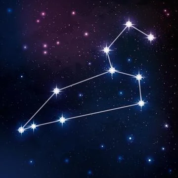 Leo constellation in the night sky Stock Illustration