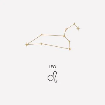 Leo constellation vector illustration Stock Illustration