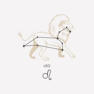 Leo constellation vector illustration Stock Illustration