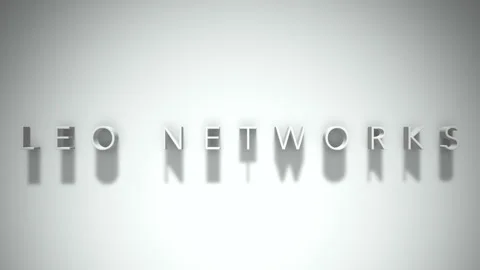 Leo networks 3D title animation with shadows on a white background Stock Footage 297906768