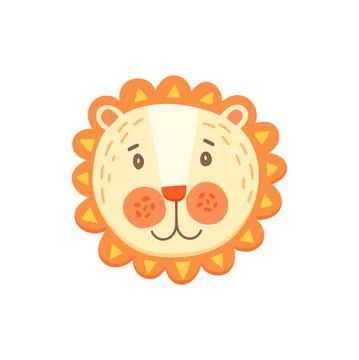Leo or line cute face mask isolated cartoon animal Illustrazione stock