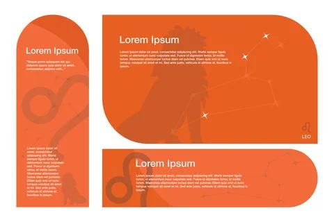 Leo The Scales zodiac pattern for banner background Stock Illustration
