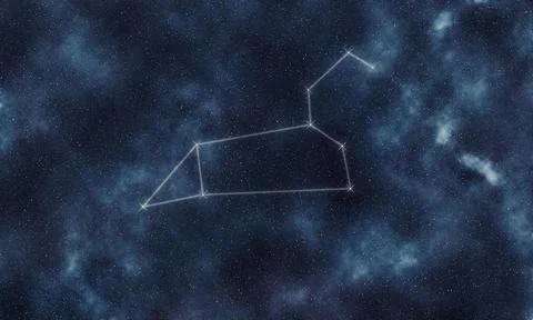 Leo Star Constellation, Night Sky Lion Stock Illustration