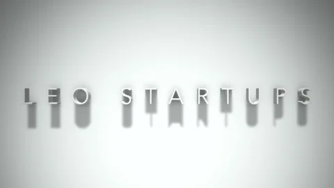 Leo startups 3D title animation white text on a white background Stock Footage 298897421