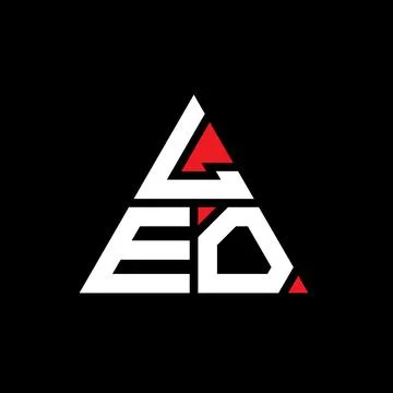 LEO triangle letter logo design with triangle shape. LEO triangle logo desi.. Illustrazione stock