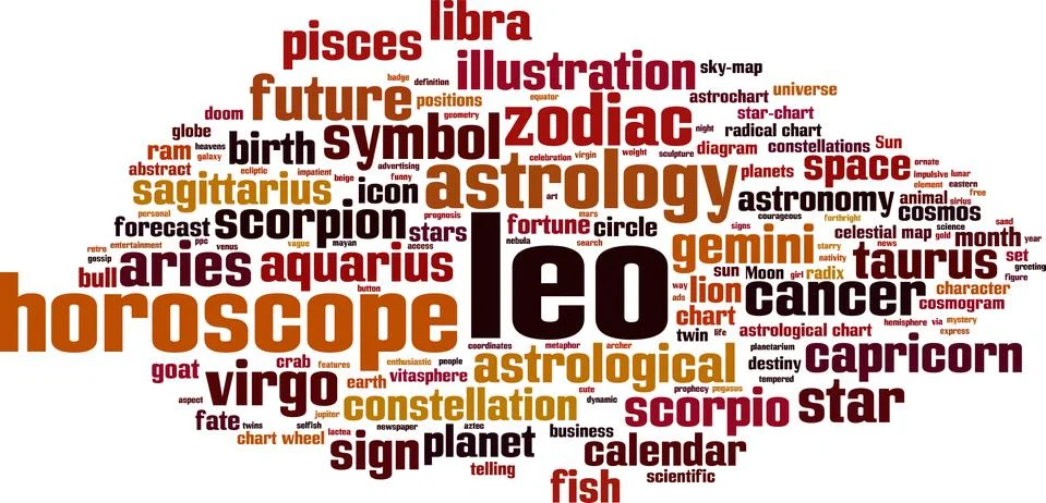 Leo word cloud Stock-Illustration