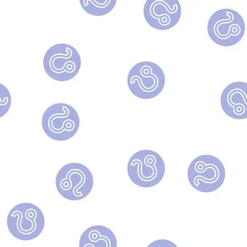 Leo zodiac glyph seamless pattern Stock Illustration
