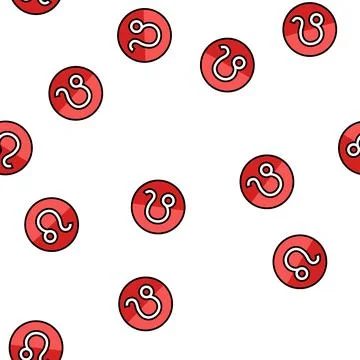 Leo zodiac vector seamless pattern Stock Illustration