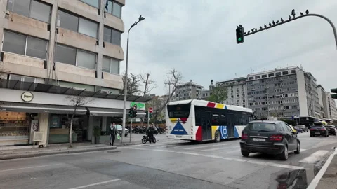Leoforos Nikis traffic Stock Footage 339164984
