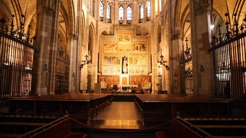 Leon Cathedral, Spain Stock Footage 130112625
