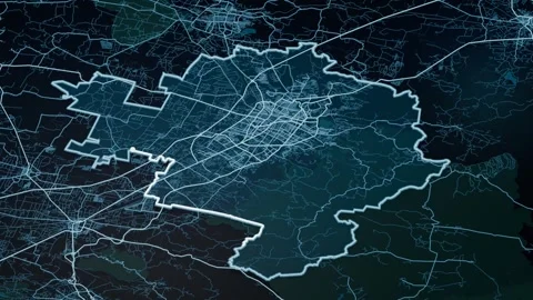 Leon Leon de los Aldama Mexico Digital Map Highlight 4K Stock Footage 337812457