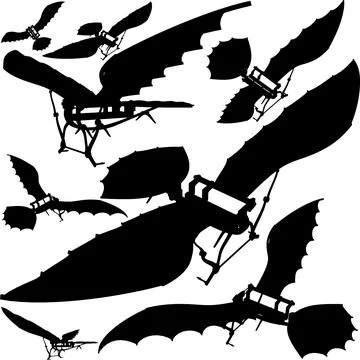 Leonardo Da Vinci Flying Machine Vector 스톡 일러스트