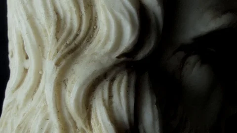 Leonardo da Vinci rotating on a black background Video stock 123405826