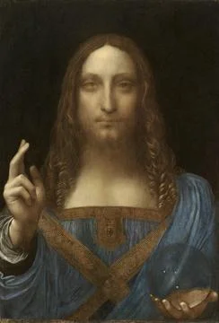 Leonardo da Vinci. The Savior of the World (Salvator Mundi) Illustrazione stock