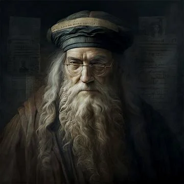 Leonardo da Vinci, scientist Stock Illustration