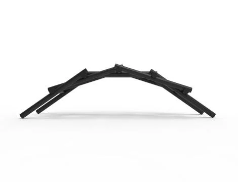 Leonardo Da vinci self supporting bridge isolated in white background イラスト素材
