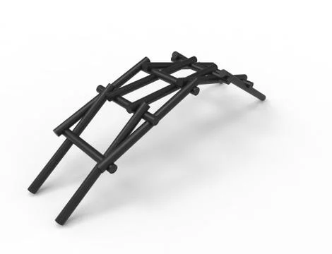 Leonardo Da vinci self supporting bridge isolated in white background Ilustración de archivo
