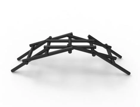 Leonardo Da vinci self supporting bridge isolated in white background Illustrazione stock