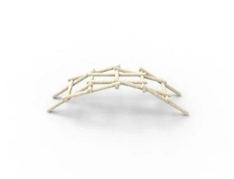 Leonardo Da vinci self supporting bridge isolated in white background Illustrazione stock
