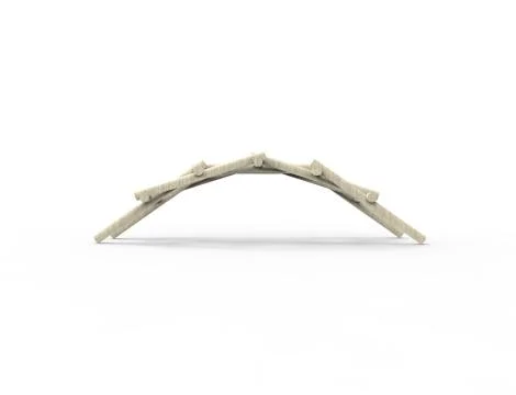 Leonardo Da vinci self supporting bridge isolated in white background 스톡 일러스트