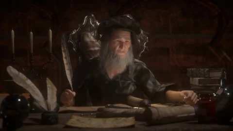 Leonardo Da Vinci a true genius of the Renaissance  period render 3d Stock Footage 194488612