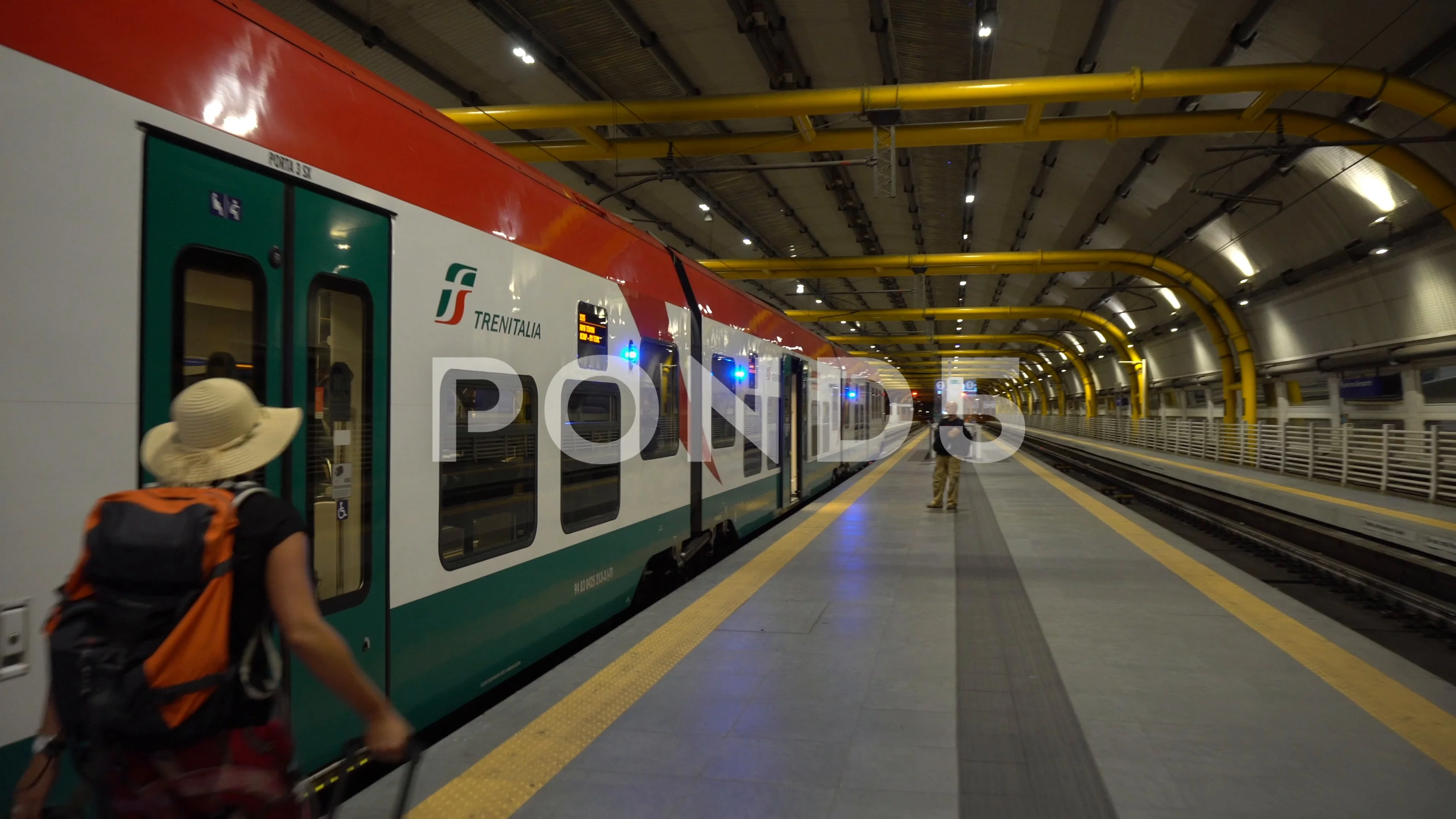Leonardo Express train from Rome Fiumici... | Stock Video | Pond5