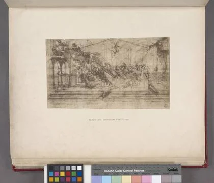 Leonardo, Uffizi, 1020. Study for the architecture and figures in the back... 스톡 사진