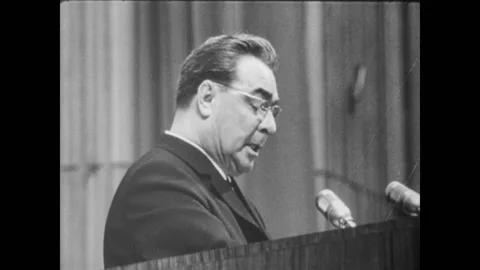 Leonid Brezhnev. Speech Stock Footage 235538427