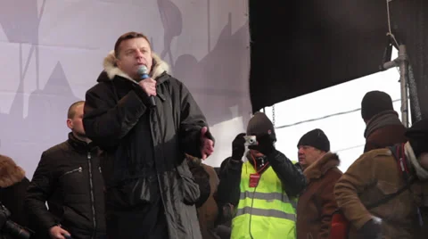 Leonid Parfenov at the meeting Stock Footage 30461237