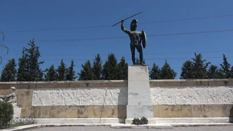 Leonidas Monument in Thermopylae Video stock 255477209