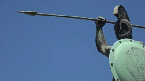 Leonidas Monument in Thermopylae Video stock 255477251