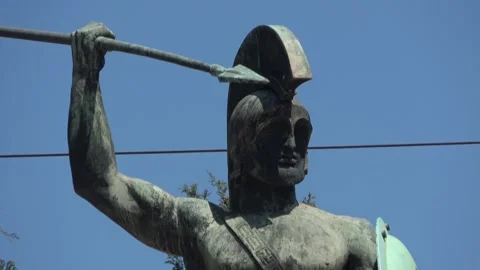 Leonidas Monument in Thermopylae Video stock 255477305