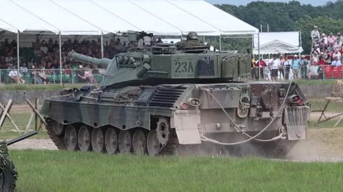 Leopard 1 C2 Canadian Main Battle Tank Stock Footage 244998610