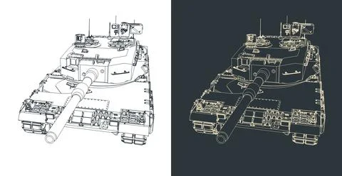 Leopard 2 german tank close up Stock Illustration